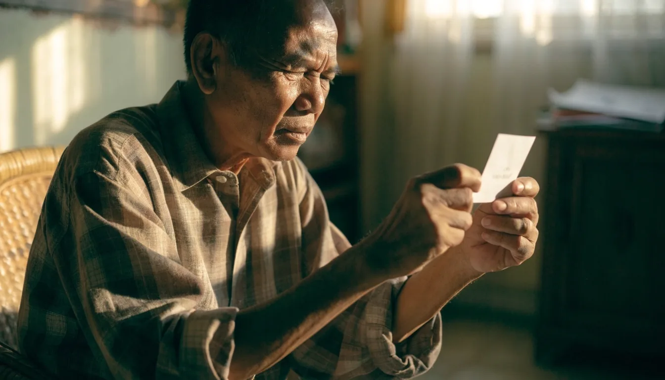 Waiting area of an eye clinic in Indonesia in warm afternoon light